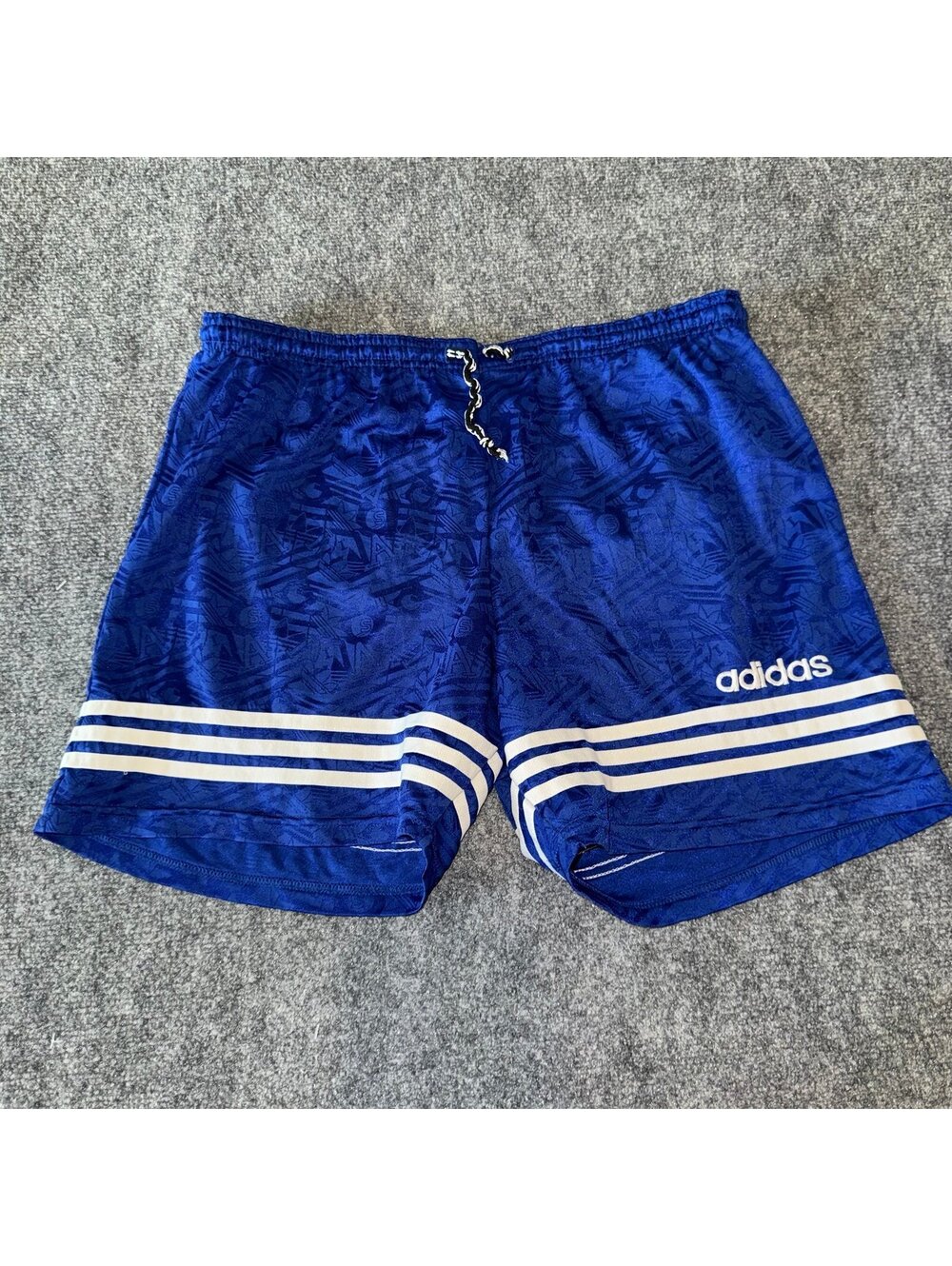 Adidas Blue Grail Dazzle Lined Athletic Shorts Mens LG Vtg y2k 90s Rare
